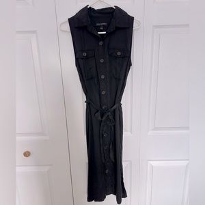 Black Sleeveless Trench Coat Dress
